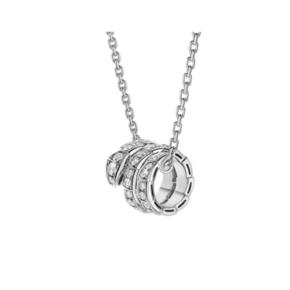 [Blar]SERPENTI SILBER HALSKETTE DOPPELRING DIAMANT