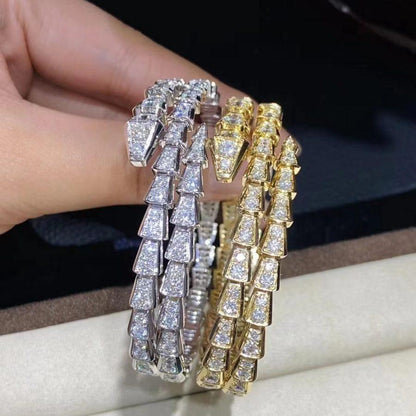 [Blar]SERPENTI BRACELET GOLD DIAMOND DOUBLE ROW