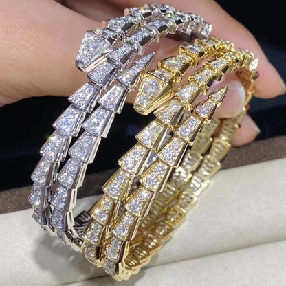 [Blar]SERPENTI BRACELET GOLD DIAMOND DOUBLE ROW