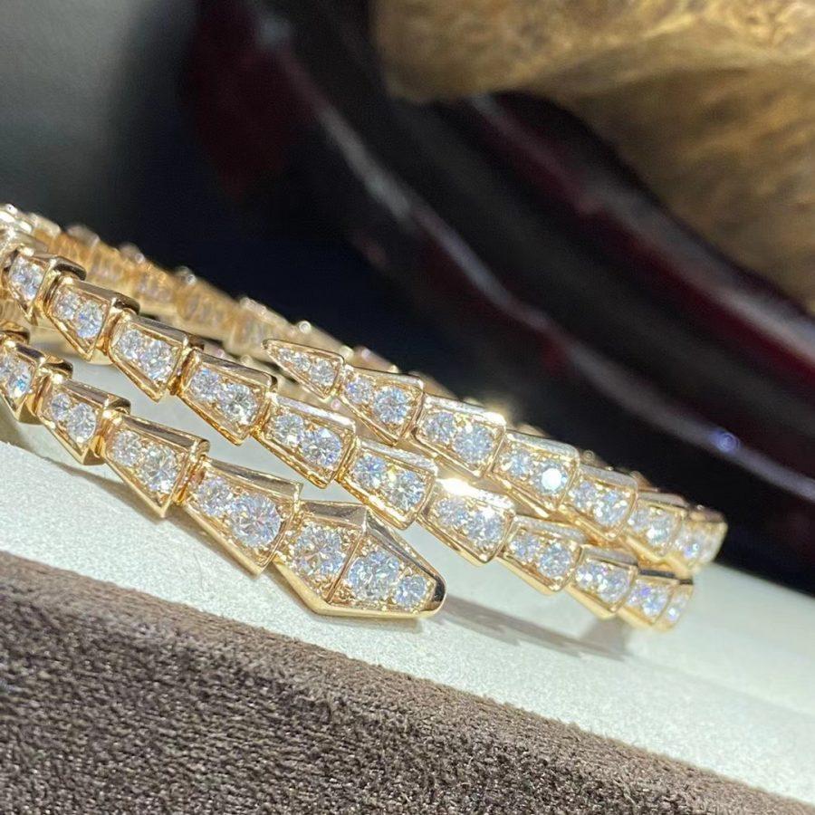 [Blar]SERPENTI BRACELET GOLD DIAMOND DOUBLE ROW