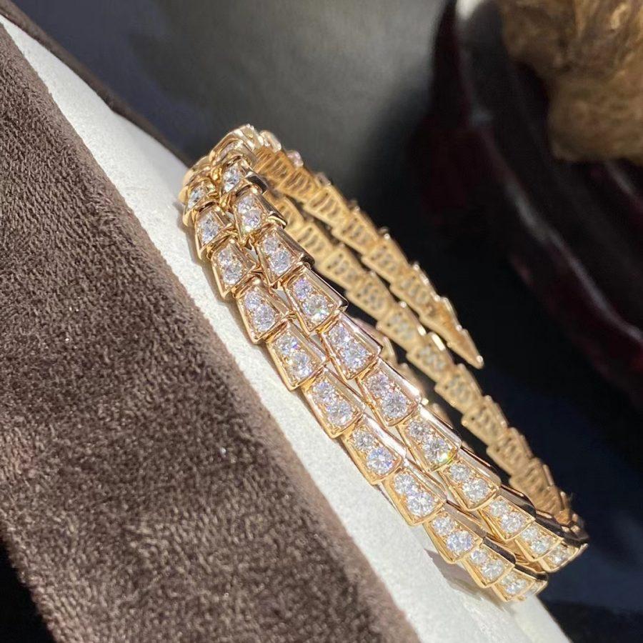 [Blar]SERPENTI BRACELET GOLD DIAMOND DOUBLE ROW