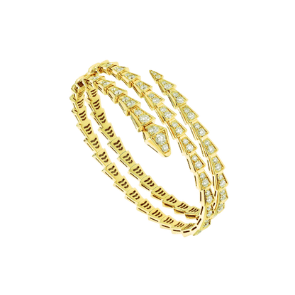 [Blar]SERPENTI BRACELET GOLD DIAMOND DOUBLE ROW