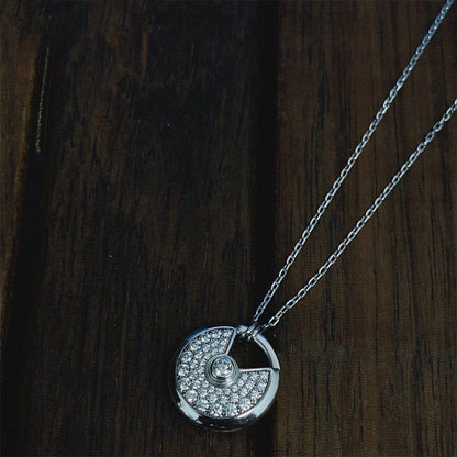 [Chau]AMULETTE SILVER FULL DIAMOND NECKLACE