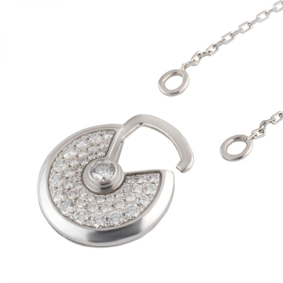 [Chau]AMULETTE SILVER FULL DIAMOND NECKLACE