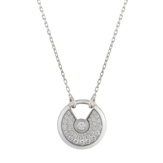 [Chau]AMULETTE SILVER FULL DIAMOND NECKLACE