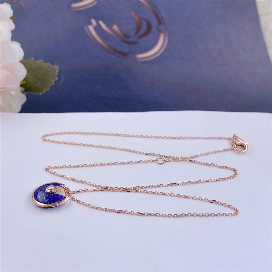 [Chau]AMULETTE ROSE GOLD AGATE NECKLACE