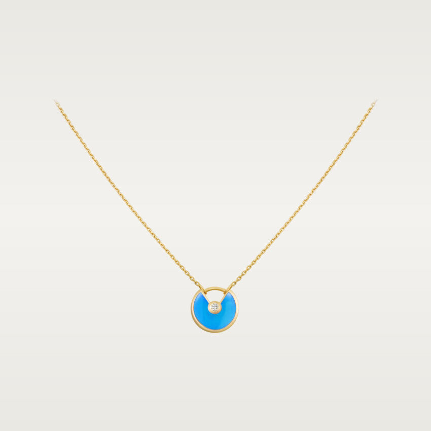 [Chau]AMULETTE GOLD TURQUOISE NECKLACE