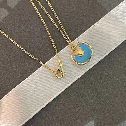 [Chau]AMULETTE GOLD TURQUOISE NECKLACE