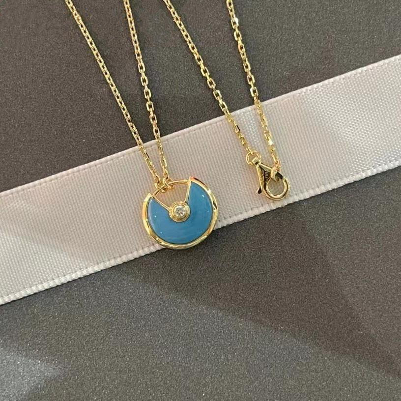 [Chau]AMULETTE GOLD TURQUOISE NECKLACE