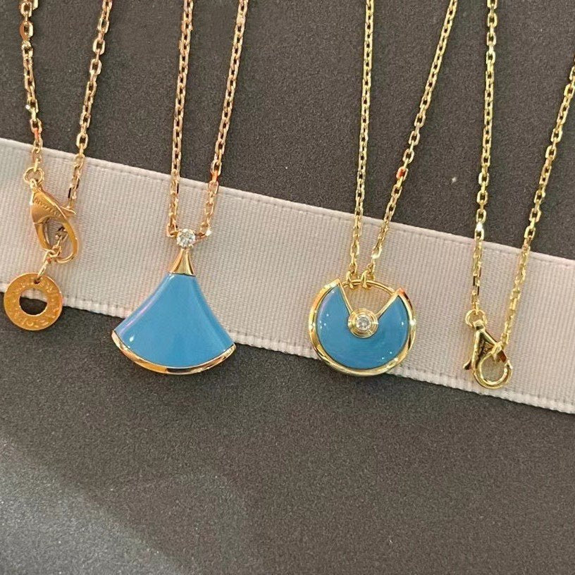 [Chau]AMULETTE GOLD TURQUOISE NECKLACE