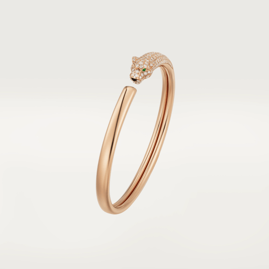 [CAT]PANTHERE ROSE GOLD DIAMOND OPEN BRACELET