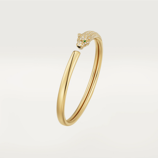 [CAT]PANTHERE GOLD DIAMOND OPEN BRACELET