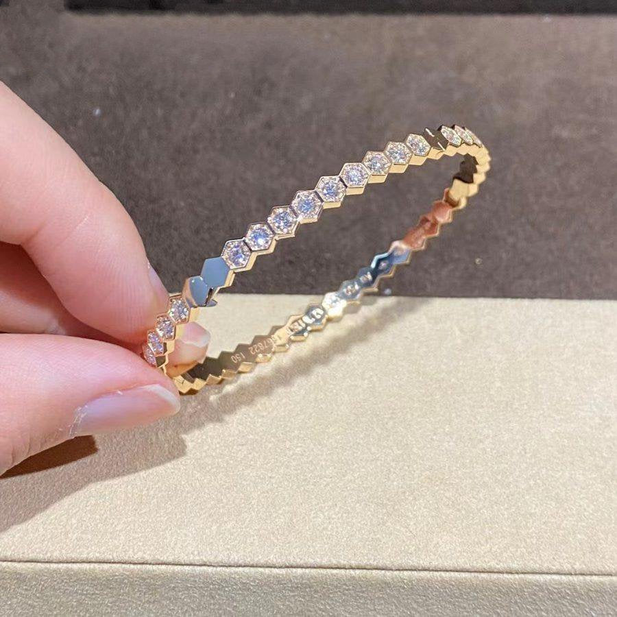 [Chau]BEE LOVE GOLD BRACELET FULL DIAMOND