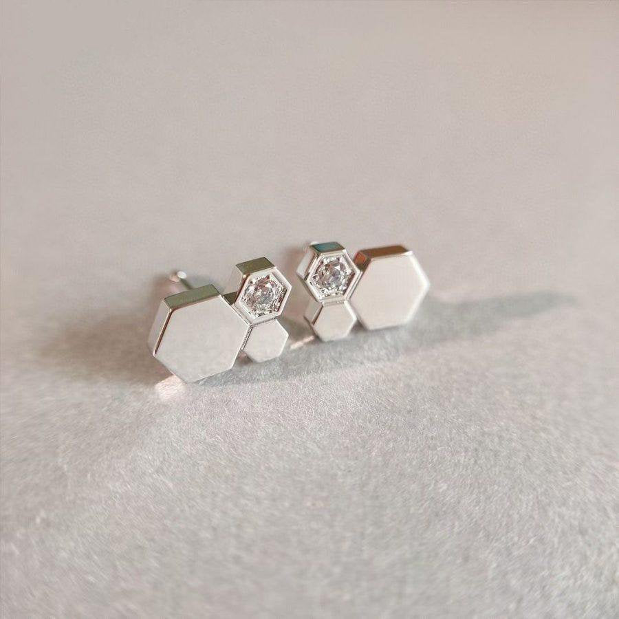 [Chau]BEE LOVE SILVER DIAMOND EARRINGS