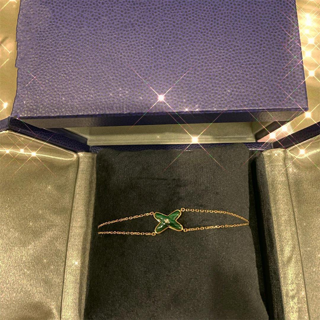 [Chau]JEUX BRACELET MALACHITE PINK GOLD 1 DIAMOND