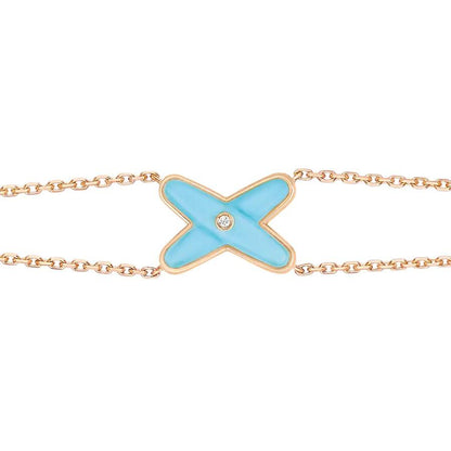 [Chau]JEUX BRACELET TURQUOISE PINK GOLD 1 DIAMOND