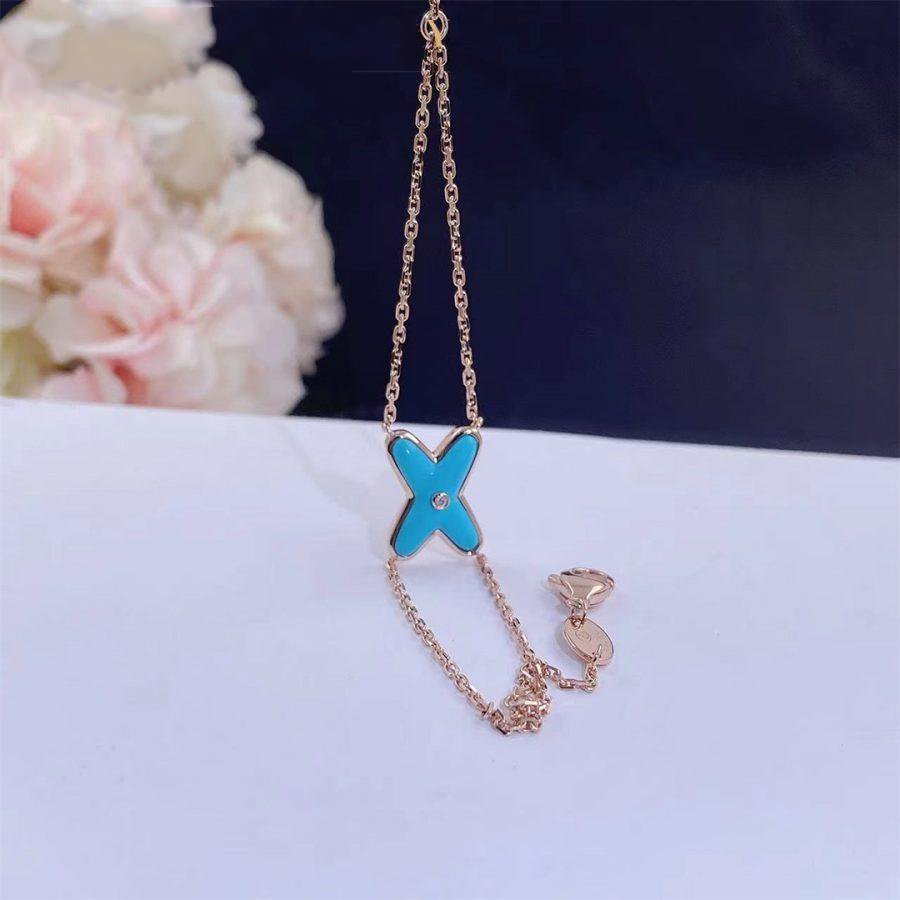 [Chau]JEUX BRACELET TURQUOISE PINK GOLD 1 DIAMOND