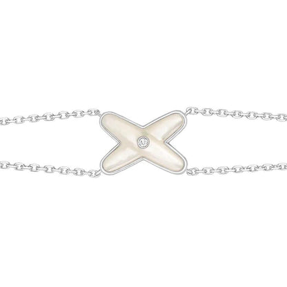 [Chau]JEUX BRACELET WHITE MOP SILVER 1 DIAMOND