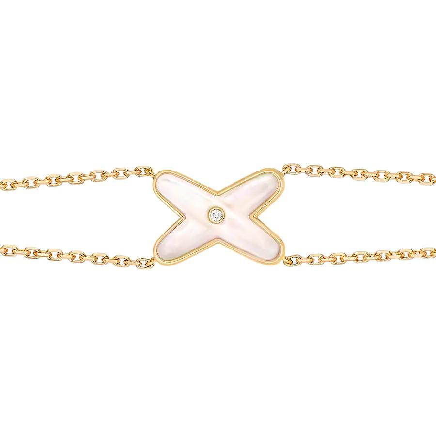 [Chau]JEUX BRACELET WHITE MOP GOLD 1 DIAMOND