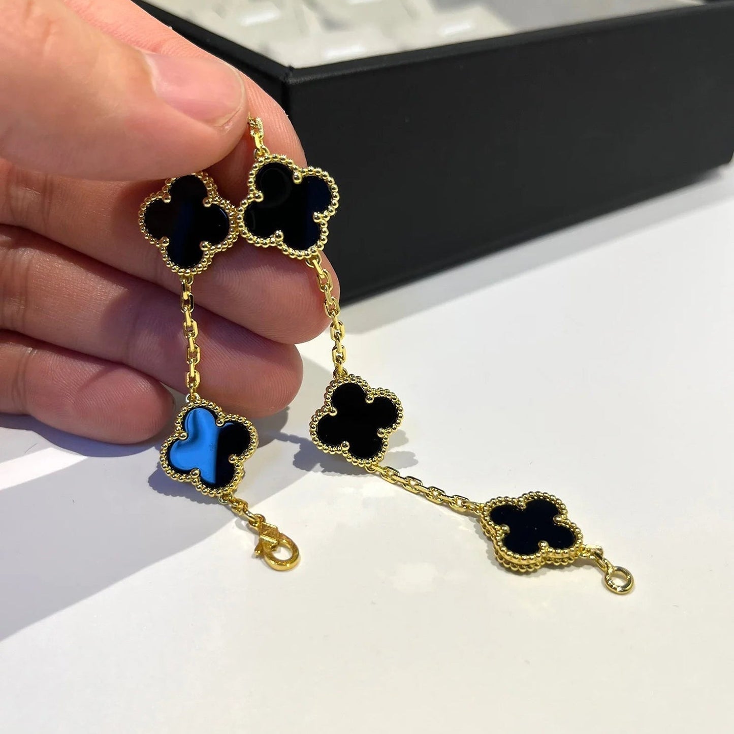 [VCA]CLOVER  5 MOTIFS BLACK ONYX BRACELET