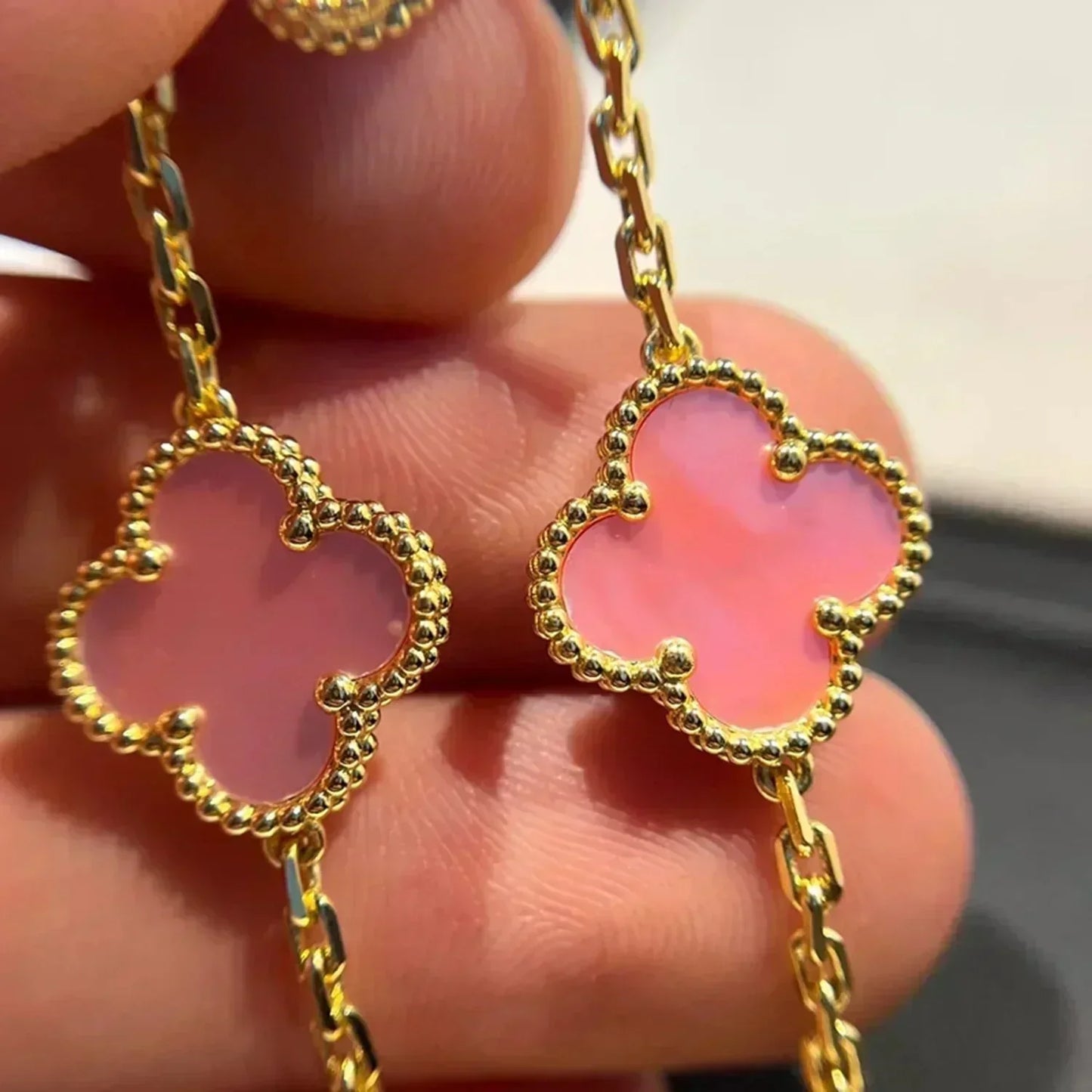 [VCA]CLOVER 5 PINK MOP BRACELET