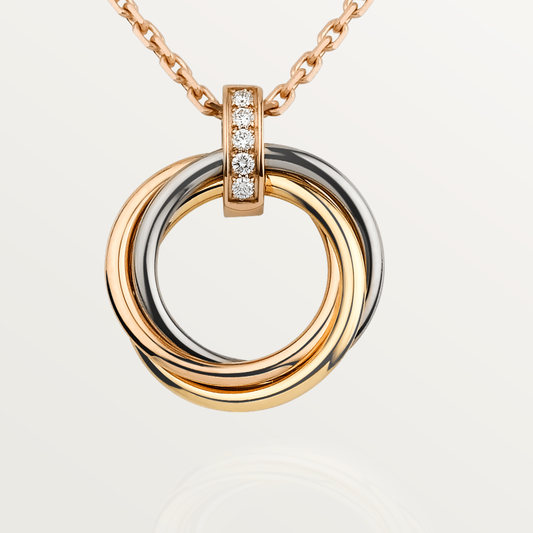 [CAT]TRINITY NECKLACE GOLD  DIAMONDS