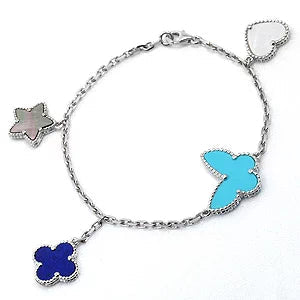 [VCA]LUCKY SPRING SILVER BRACELET 4 MOTIF