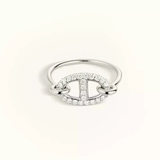 [Hmes]RONDE SMALL SILVER DIAMOND RING