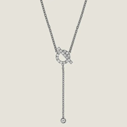 [Hmes]FINESSE SILVER DIAMOND NECKLACE