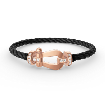 [Frd]FORCE LARGE HORSESHOE HALF DIAMOND BRACELET ROSE GOLD