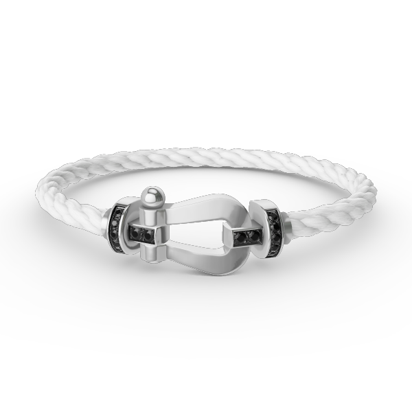 [Frd]FORCE LARGE HORSESHOE BLACK DIAMOND BRACELET SILVER