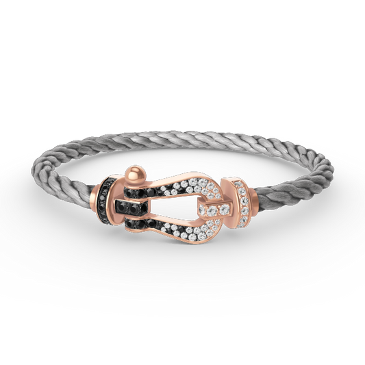 [Frd]FORCE LARGE HORSESHOE BLACK WHITE DIAMOND BRACELET ROSE GOLD