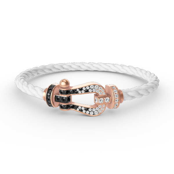 [Frd]FORCE LARGE HORSESHOE BLACK WHITE DIAMOND BRACELET ROSE GOLD