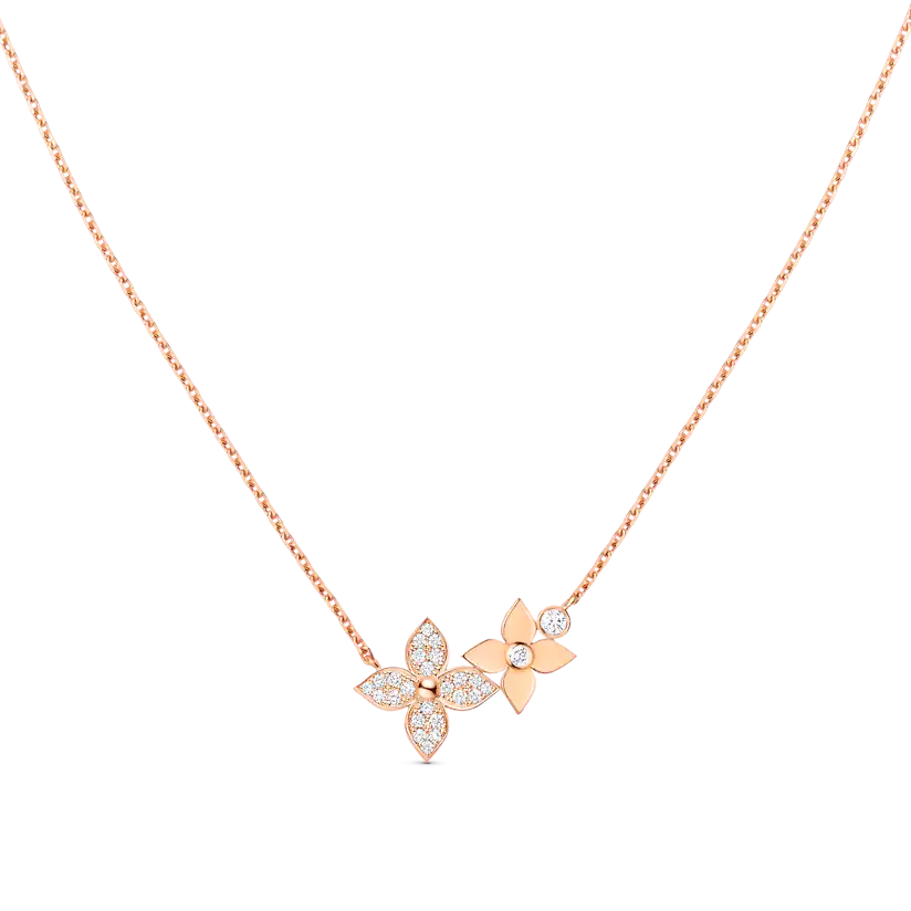 [Loui]STAR BLOSSOM NECKLACE PINK GOLD DIAMONDS