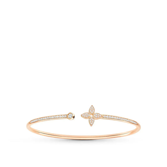 [Loui]IDYLLE PINK GOLD OPEN BRACELET DIAMOND PAVED