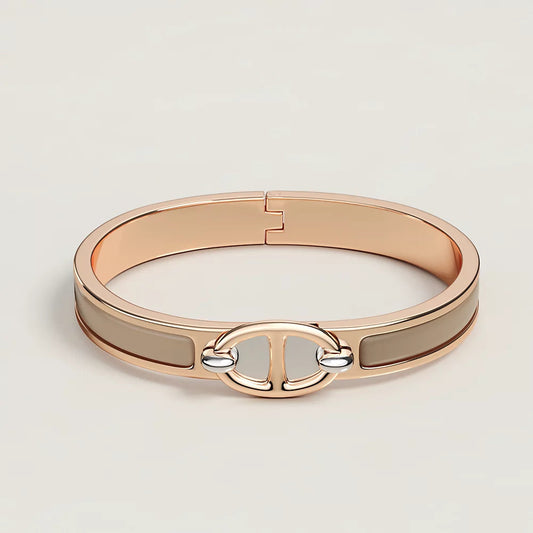 [Hmes]CLIC CHAINE PINK GOLD BRACELET