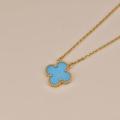 [VCA]CLOVER 15MM VINTAGE TURQUOISE NECKLACE