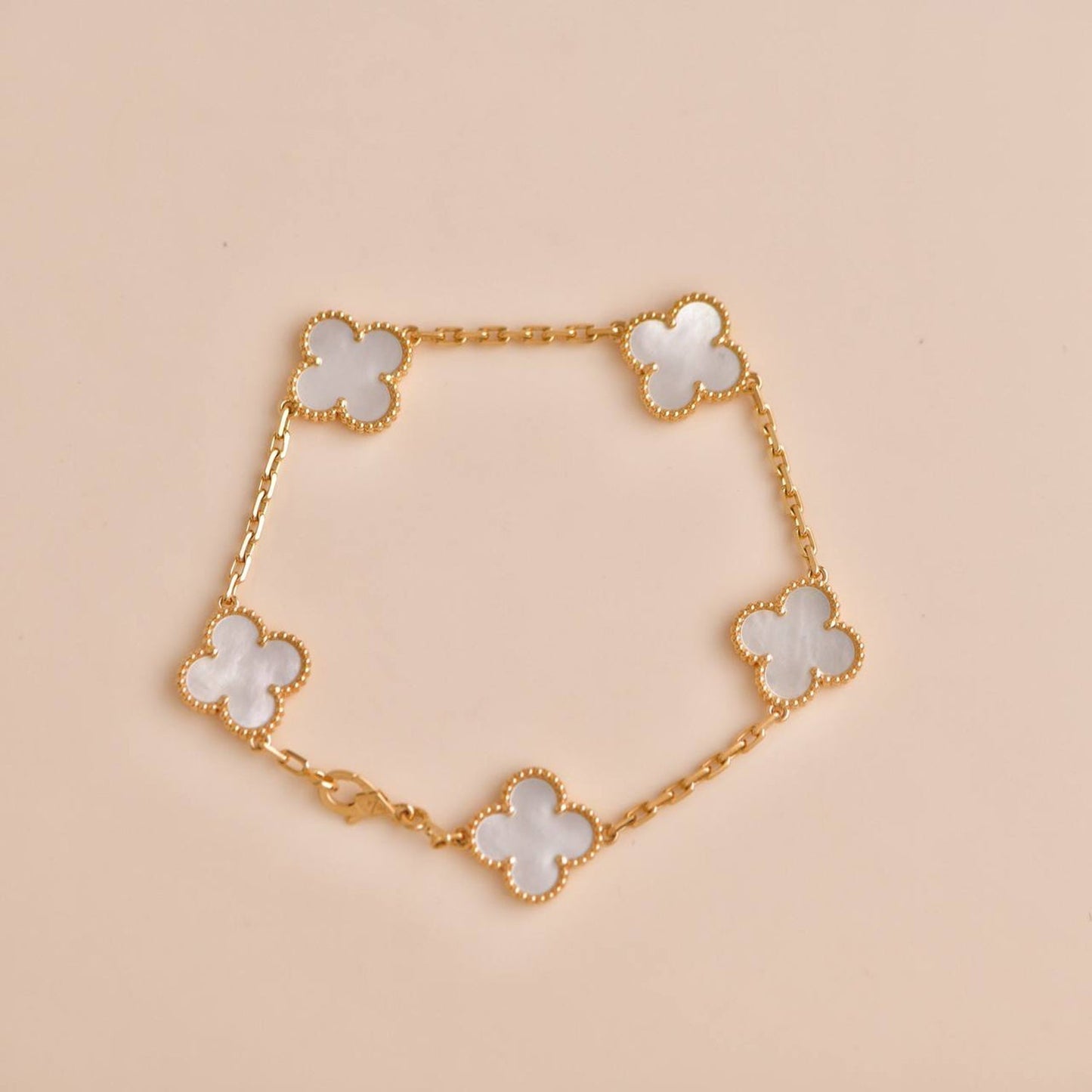 [VCA]CLOVER  5 MOTIF WHITE MOP BRACELET