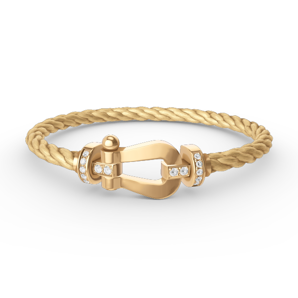 [Frd]FORCE LARGE HORSESHOE HALF DIAMOND BRACELET GOLD