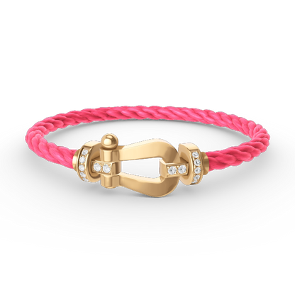 [Frd]FORCE LARGE HORSESHOE HALF DIAMOND BRACELET GOLD