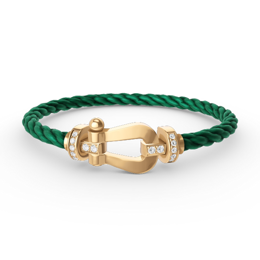 [Frd]FORCE LARGE HORSESHOE HALF DIAMOND BRACELET GOLD