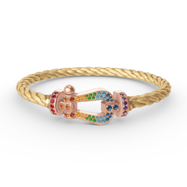 [Frd]FORCE LARGE HORSESHOE  COLORED DIAMOND BRACELET ROSE GOLD