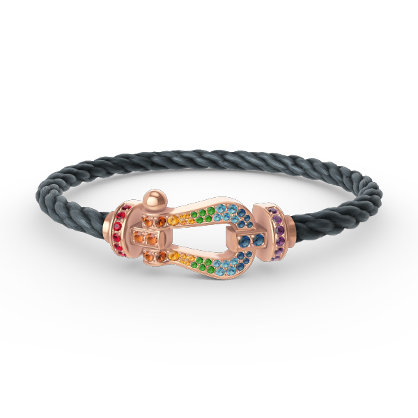 [Frd]FORCE LARGE HORSESHOE  COLORED DIAMOND BRACELET ROSE GOLD