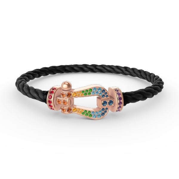 [Frd]FORCE LARGE HORSESHOE  COLORED DIAMOND BRACELET ROSE GOLD