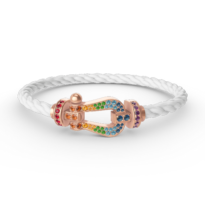 [Frd]FORCE LARGE HORSESHOE  COLORED DIAMOND BRACELET ROSE GOLD