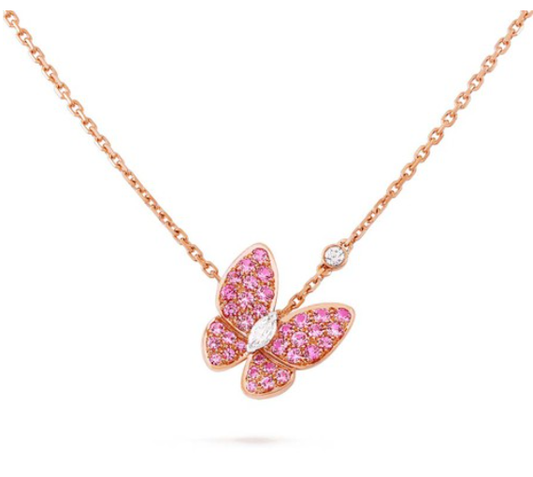 [VCA]BUTTERFLY RED DIAMOND ROSE GOLD NECKLACE