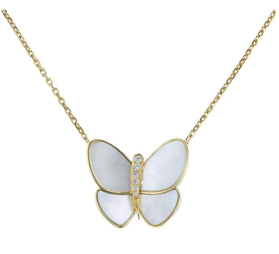 [VCA]BUTTERFLY GOLD MOP DIAMOND NECKLACE