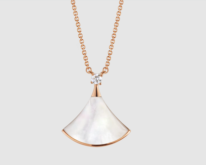 [Blar]DREAM NECKLACE WHITE MOP PINK GOLD 1 DIAMOND