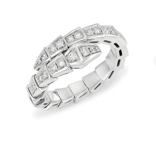 [Blar]SERPENTI RING SILVER DIAMOND PAVED 4MM