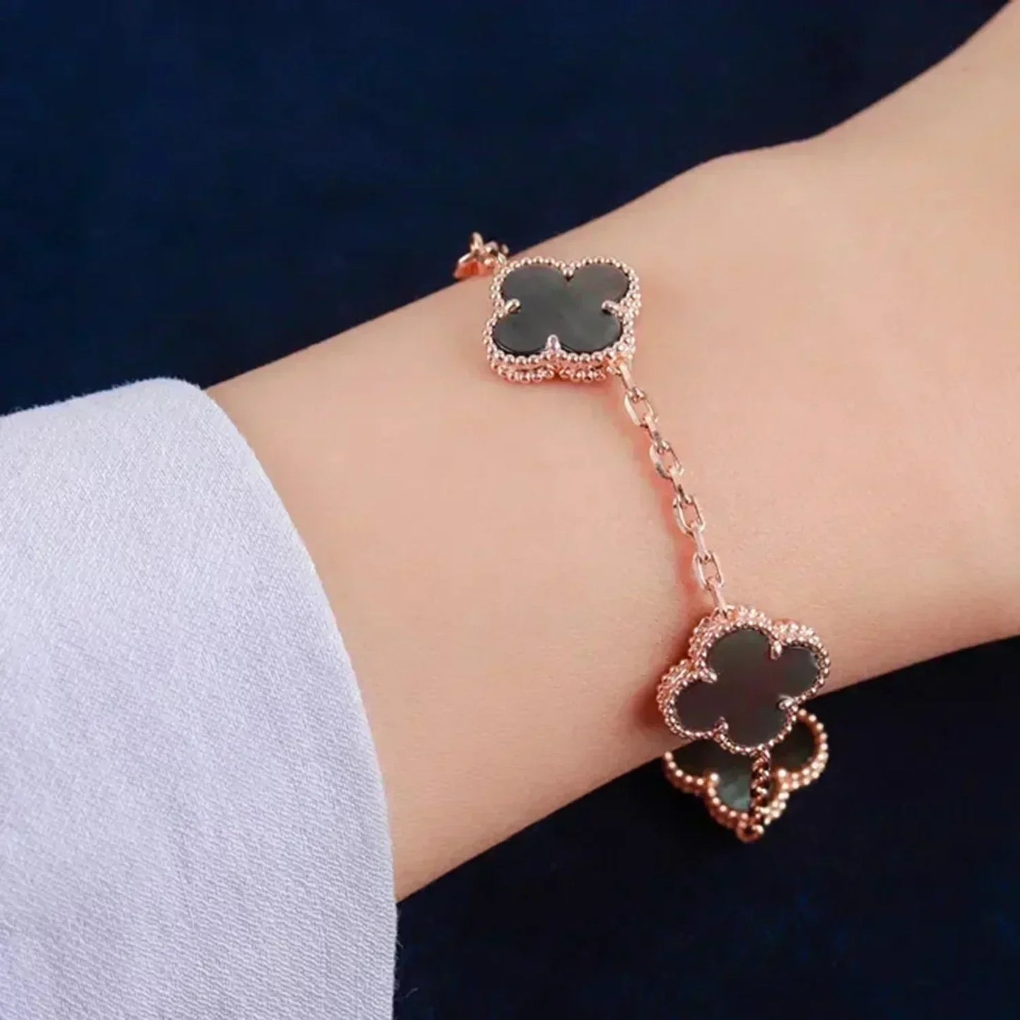 [VCA]CLOVER 5 MOTIF GRAY MOP  BRACELET